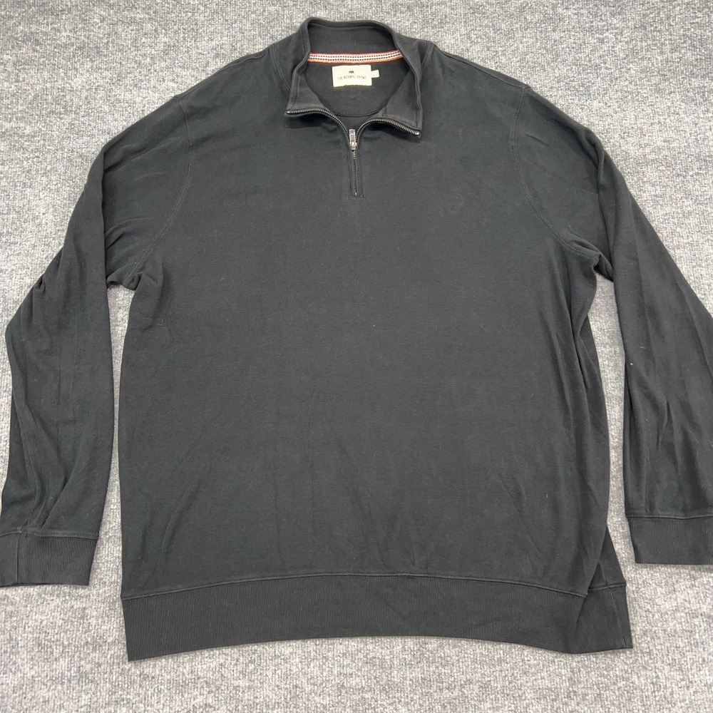 The‎ Normal Brand Sweater Mens 2XLT Black Stretch Long Sleeve Mock Neck 1/4 Zip